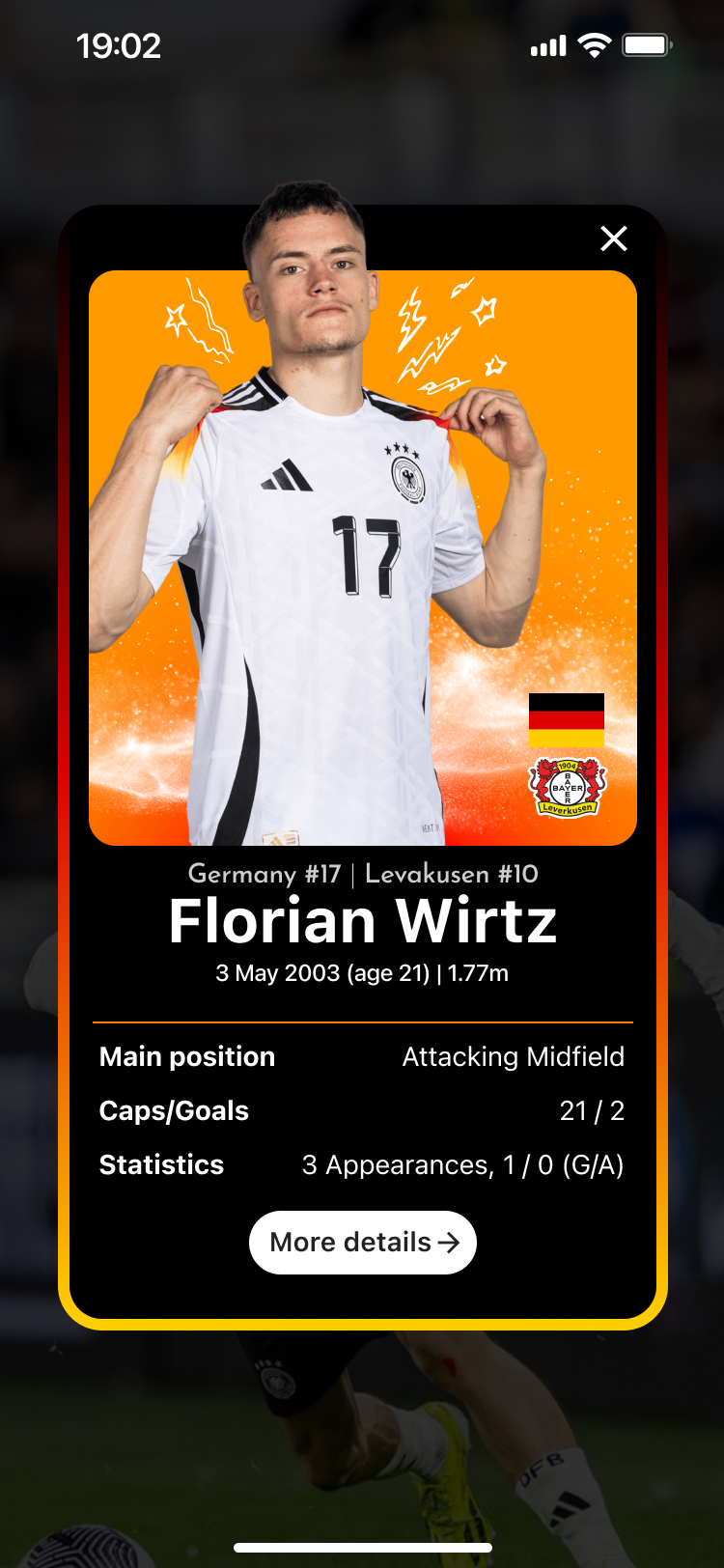 After: a pared-down player screen showing only what matters at a glance