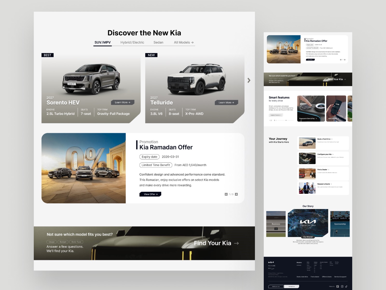 Kia UAE homepage redesign